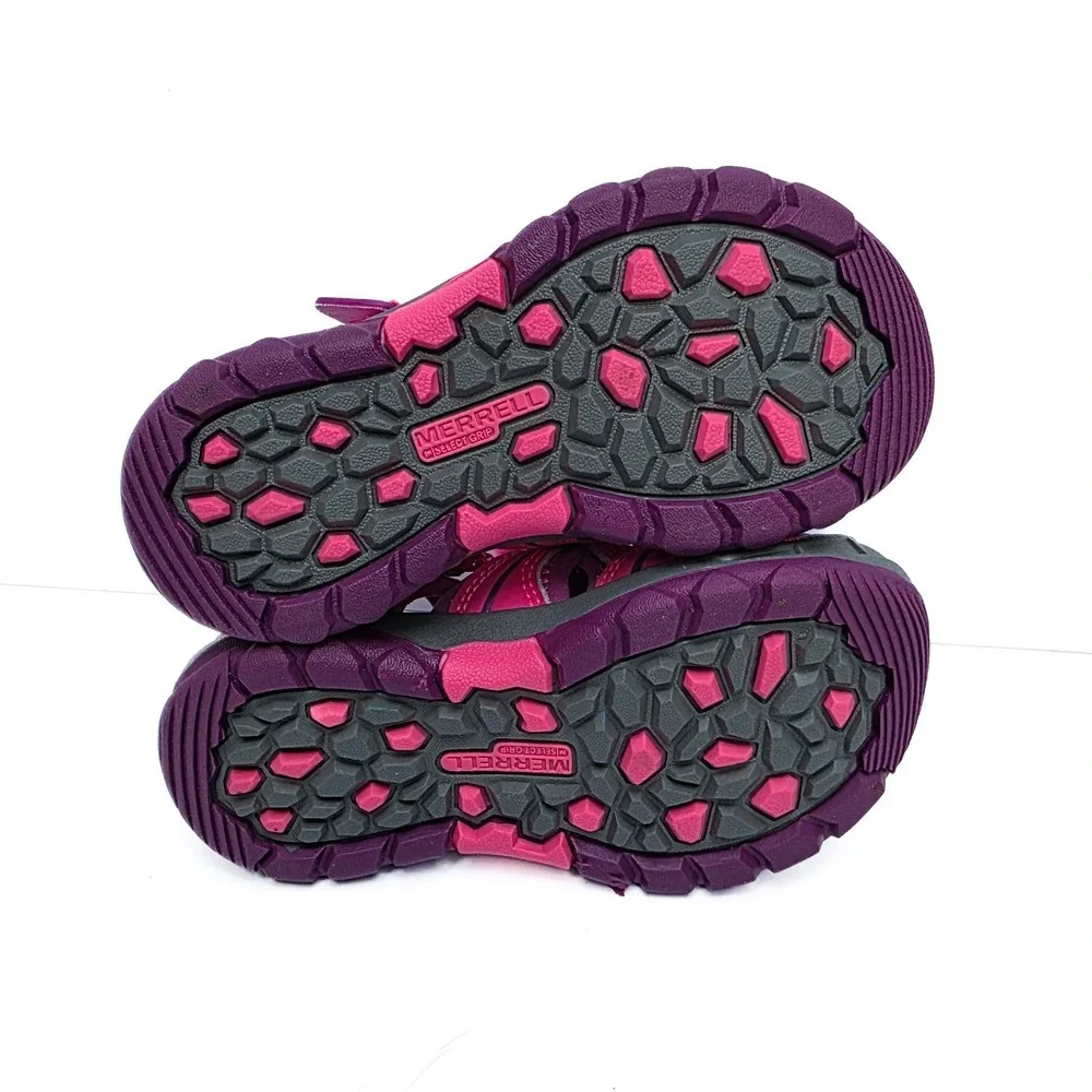 Merrell Girls‎ Hydro Water Sandals Size 9 Pink Purple Strappy Hiking Shoes NEW